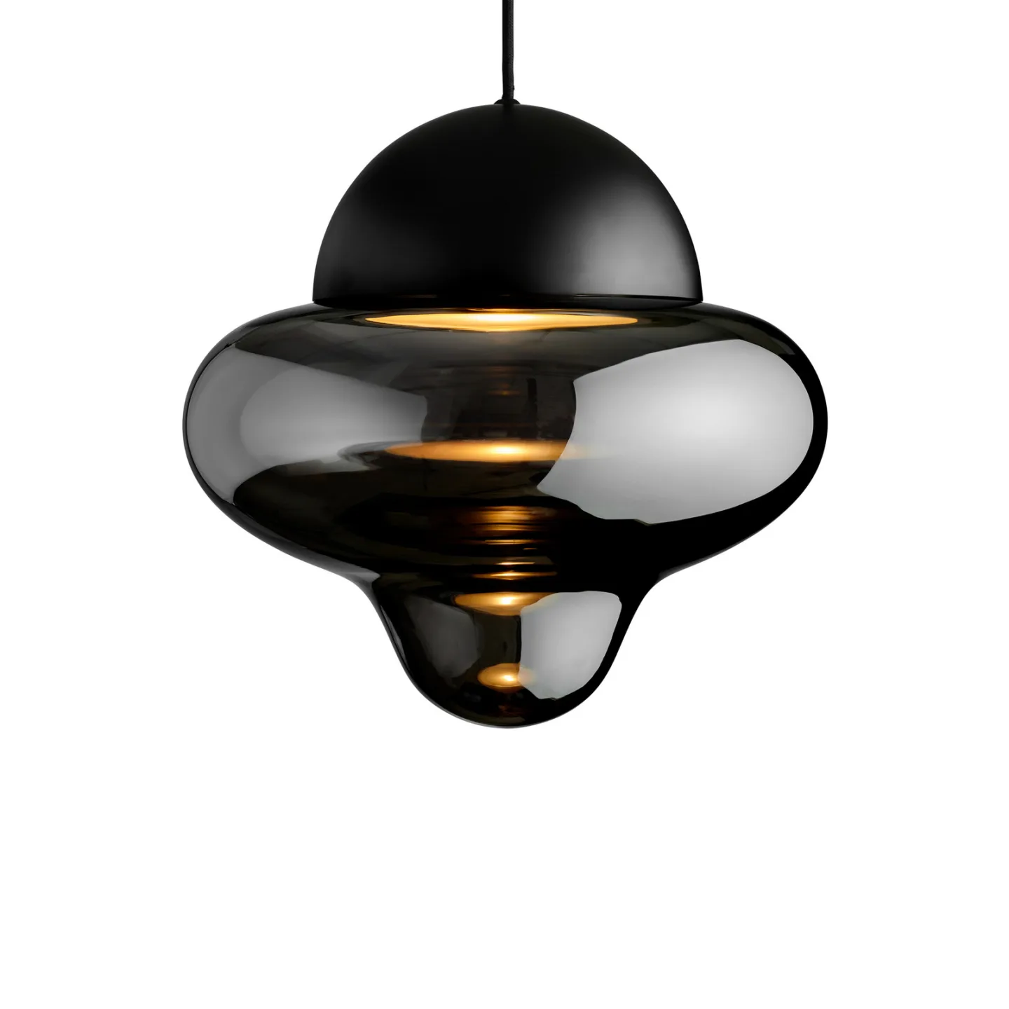 Nutty XL pendellampe Smoke/Black - DESIGN BY US - Stue - Glas - Med én lyskilde