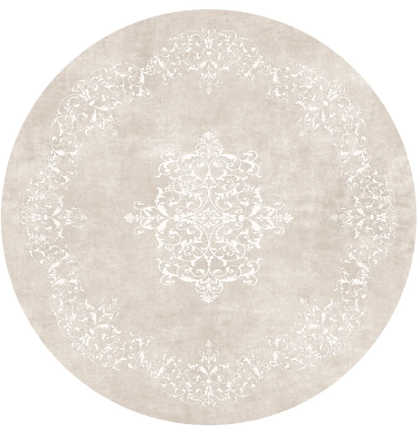 Rundt teppe - Santi (beige/hvit) (Størrelse: Ø 160 cm)