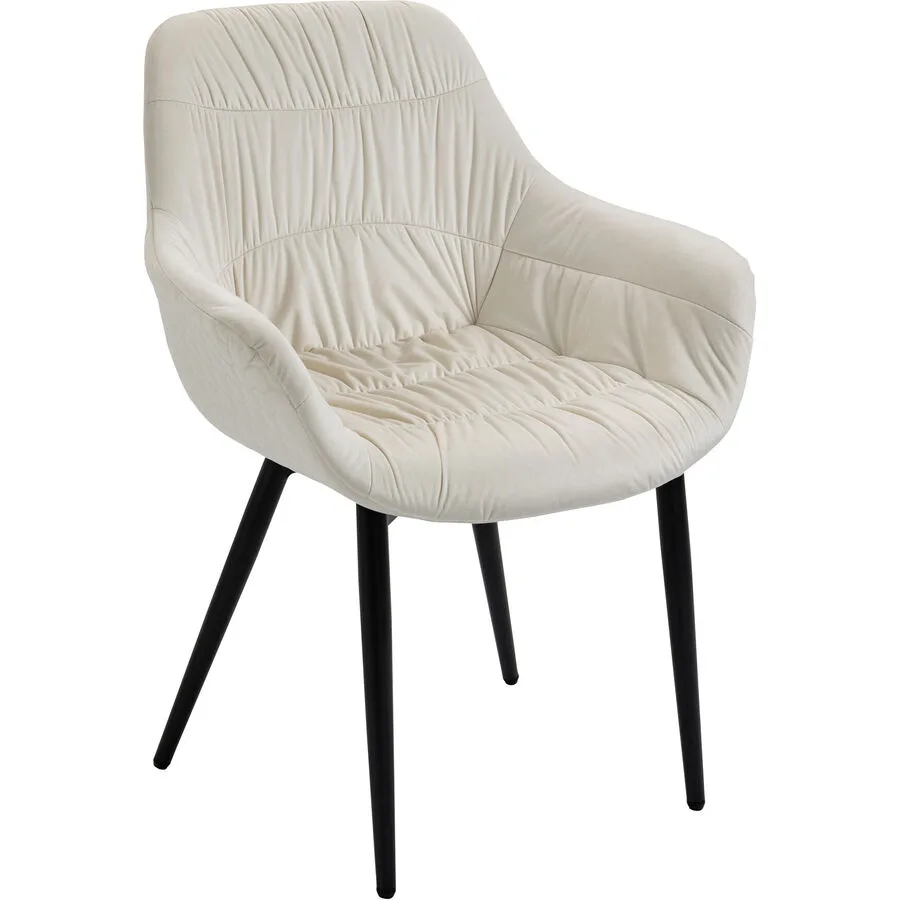 Stuhl Karol creme Samt