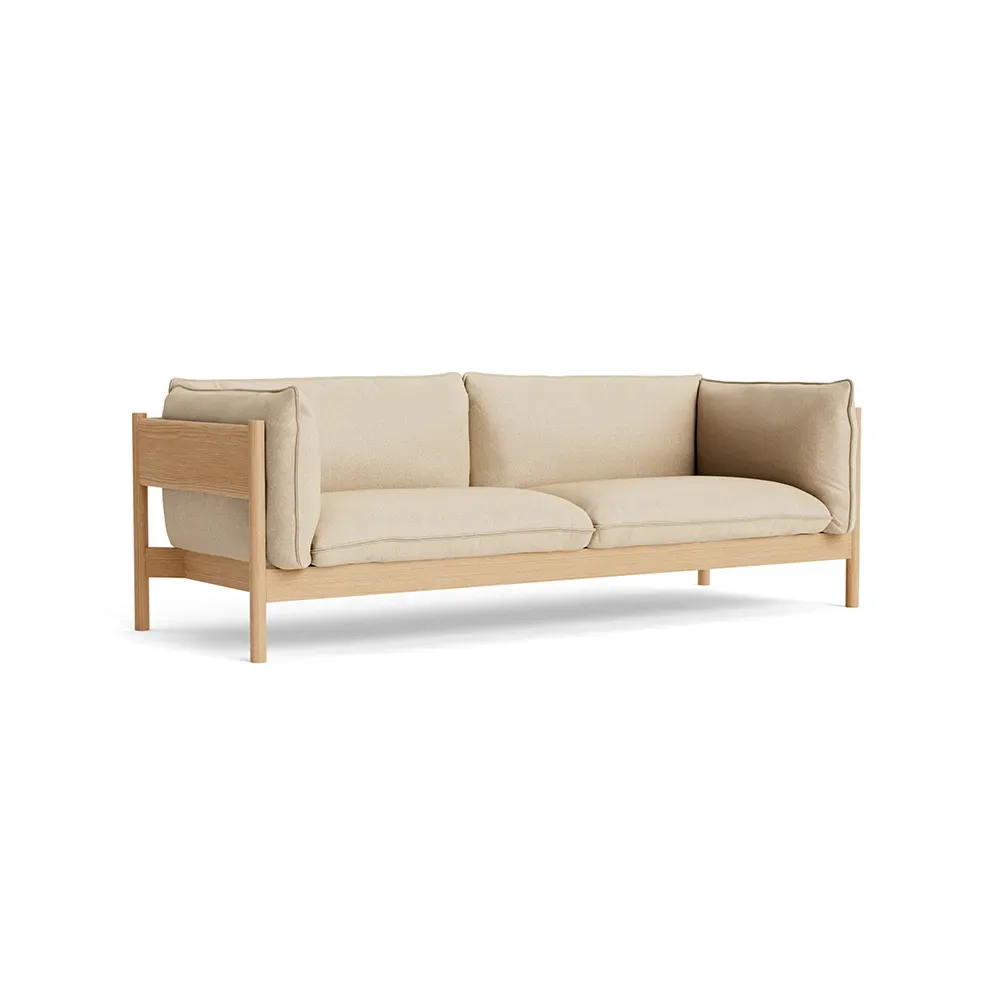 HAY Arbour ECO 3-sits soffa Tyg hallingdal 220 beige, vaxoljad ek