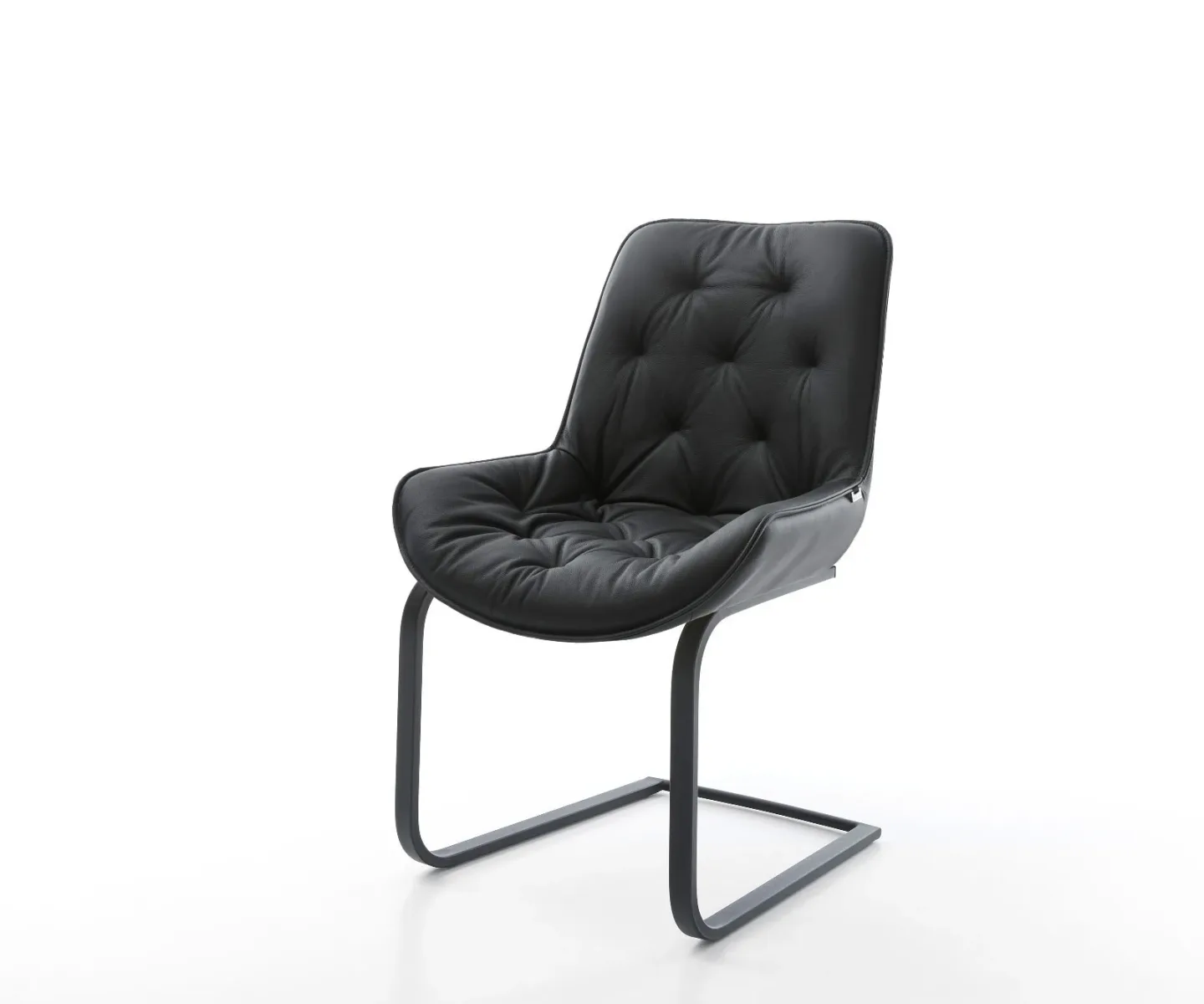 Freischwinger Taimi-Flex Echt-Leder Schwarz Freischwinger flach Schwarz