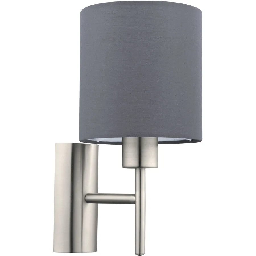 Eglo Wandlampe Pasteri Grau Stahl 30.5 cm - Farbe: Nickel matt