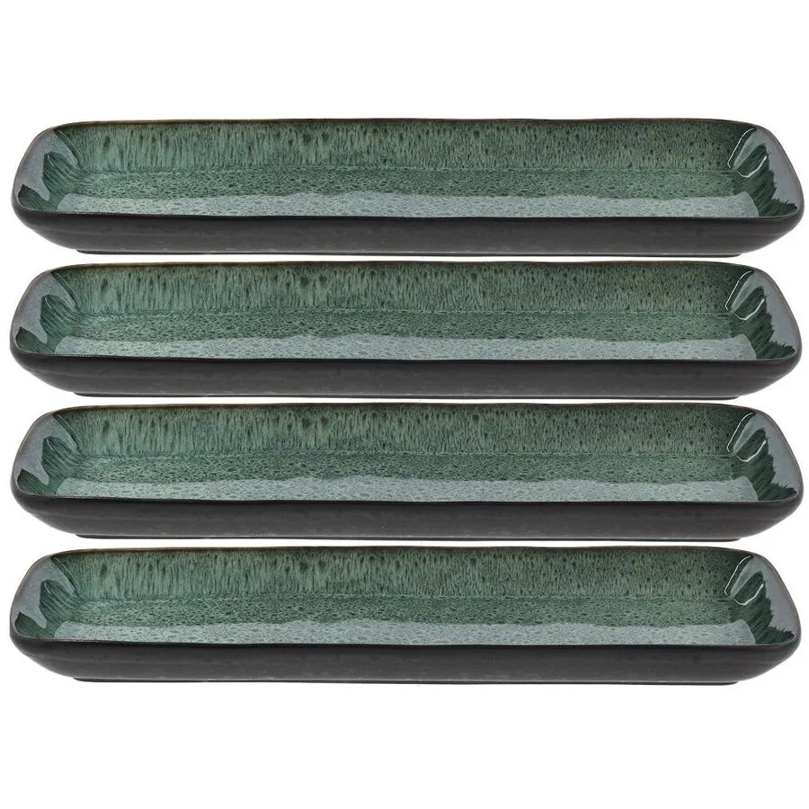 Servierplatte BITZ Schwarz Steinzeug B 14 cm