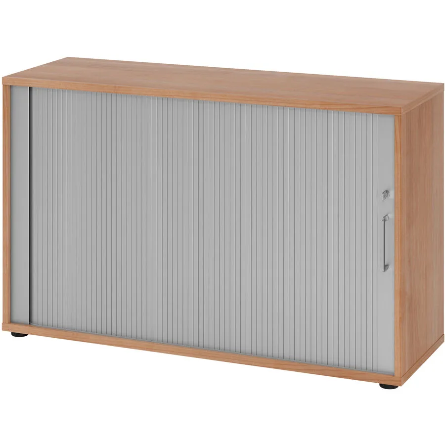 Aktenschrank Office Silber, Nussbaum Dekor Holzwerkstoff, Kunststoff B 120 cm H 74.8 cm