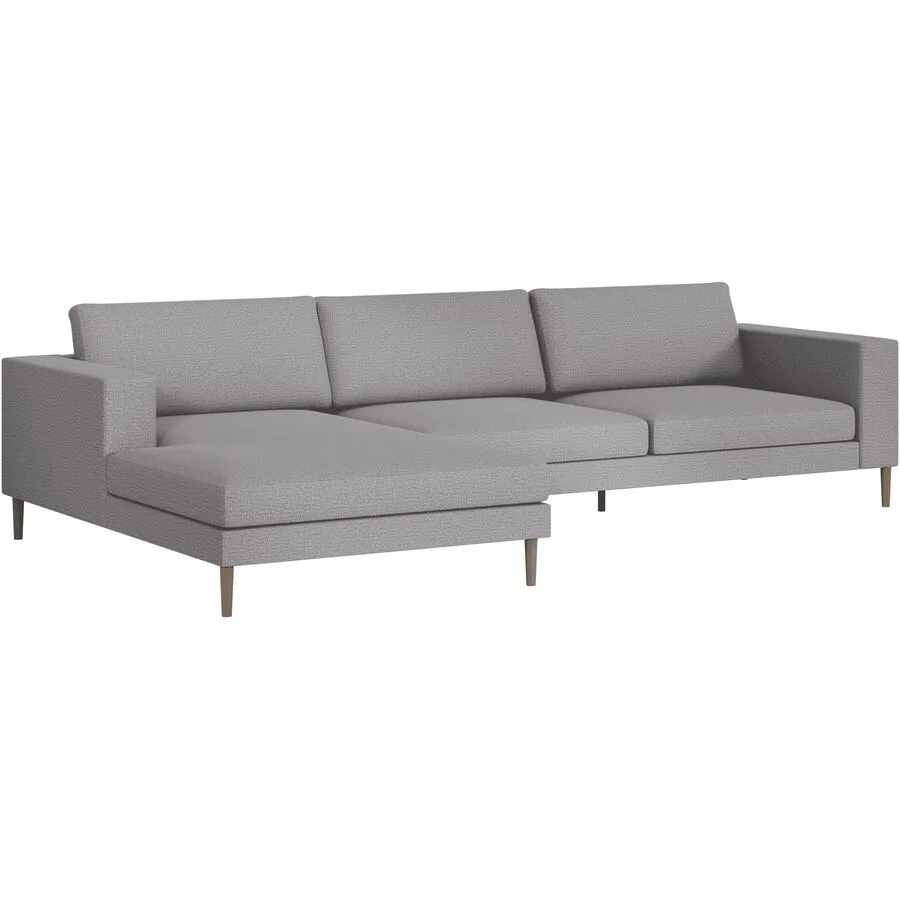 Ecksofa Domino Links Stoff grau/beige B 310 T 181 cm - Möbel Konfigurator: Traummöbel individuell zusammenstellen