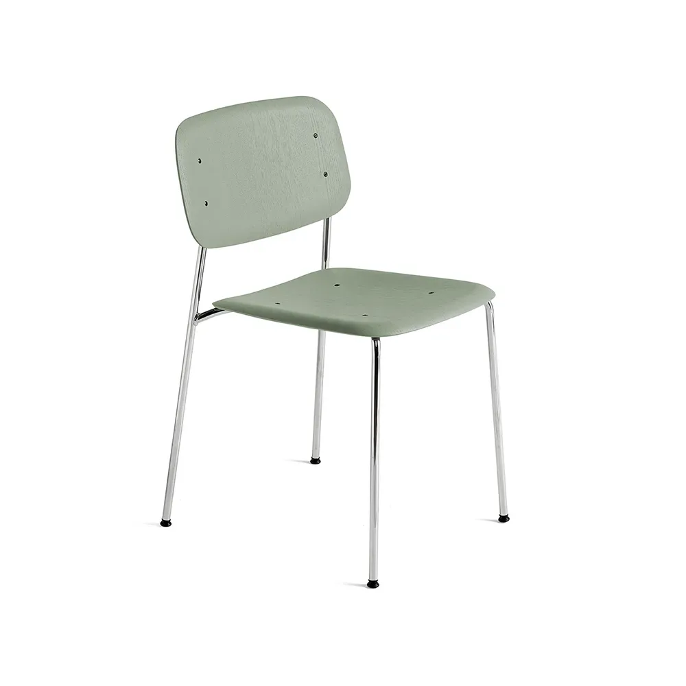 HAY Soft Edge 40 stol Dusty green-kromstativ