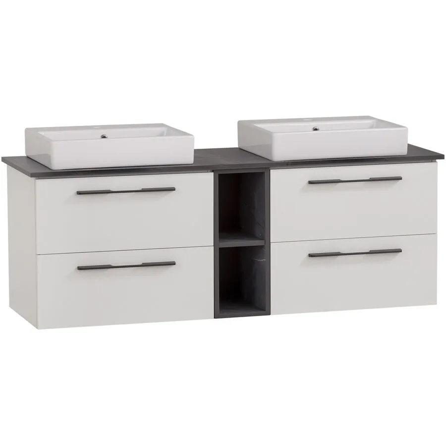 Waschtisch mit Lavabo Maxin weiss matt Holzwerkstoff B 148.2 T 45 cm H 66.4 cm