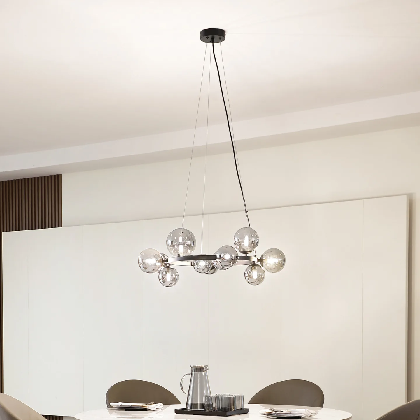 Naelen Round Pendel Black/Smoke - Lucande - Køkken - Moderne - Metal - Med flere lyskilder