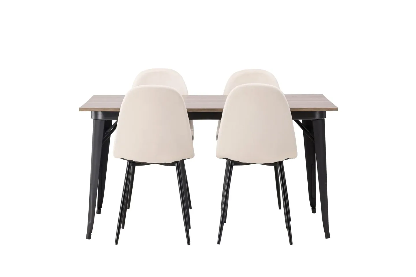 Tempe Matgrupp 140 cm Rektangulär med 4 Polar stolar - Beige