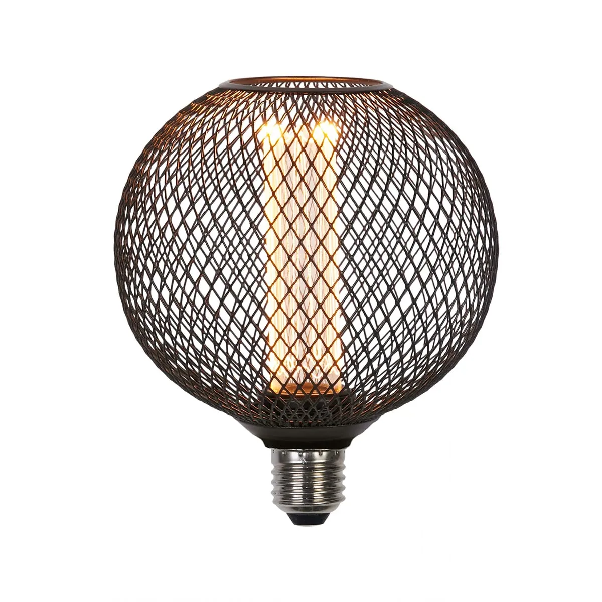 Globlampa Wire Mesh Globe Lamp Svart 1800K E27