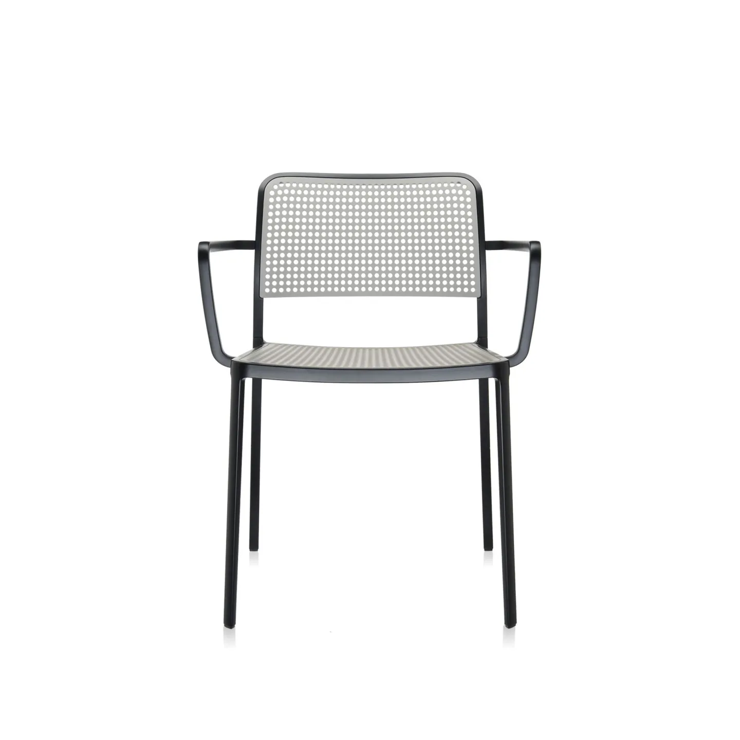 Kartell - Audrey Chair 5876, Black/Light Grey, Armrest - Matstolar - Piero Lissoni - Svart - Metall/Syntetiskt