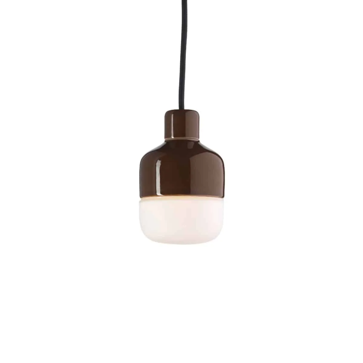 Ohm Pendel Outdoor 100/155 Porslinsarmatur Brun Matt Opalglas
