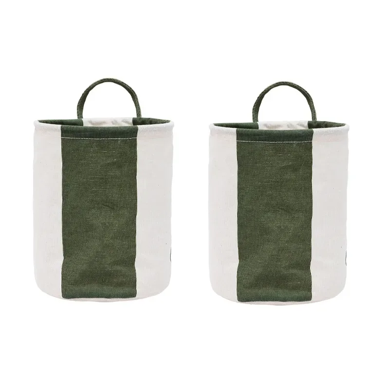OYOY Kara Aufbewahrungskorb small Ø18x22 cm 2er-Pack Dark Green