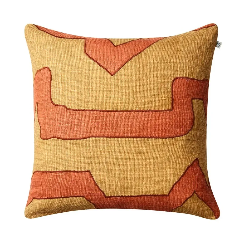 Chhatwal & Jonsson Sikkim kuddfodral 50x50 cm Apricot orange-khaki
