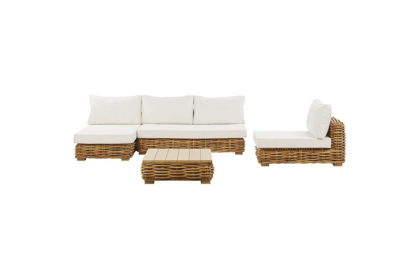 Loungegrupp Varallo Natur/vit, Högervänd - Natur/vit, Högervänd