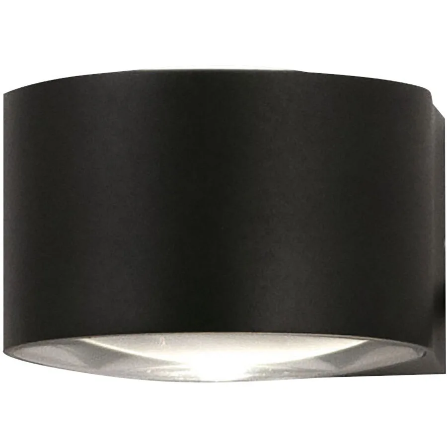 Wandlampe Joe Schwarz Aluminium/Glas 11 cm 7 cm - LED - Lichtfarbe: Warmweiss - LED Energiesparlampen