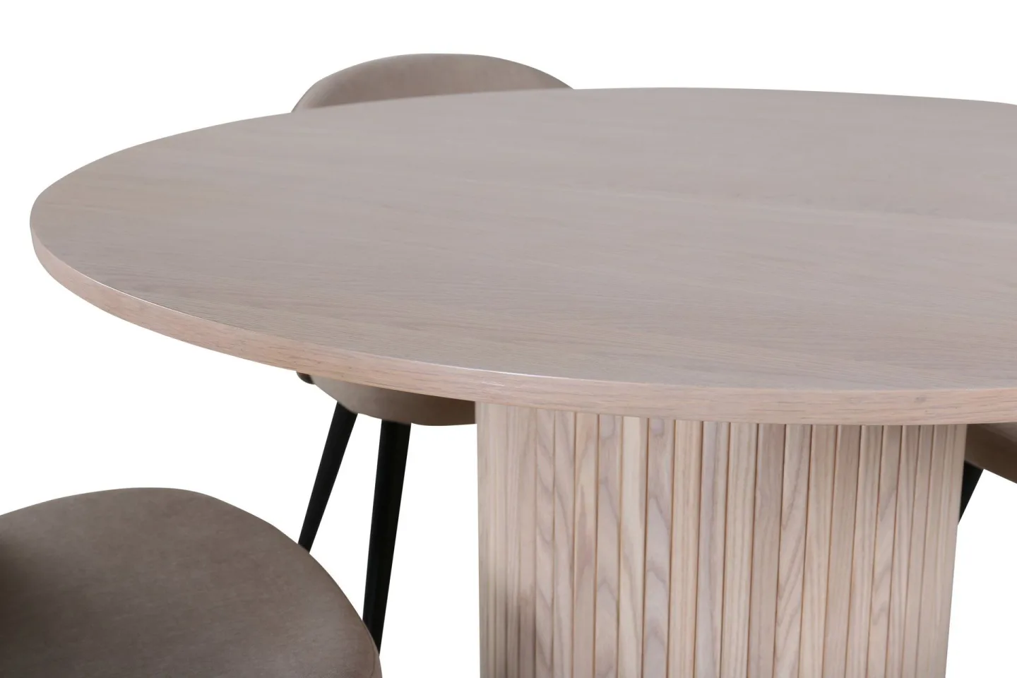 Bianca Matgrupp 110 cm Rund med 4 Velvet stolar - Beige