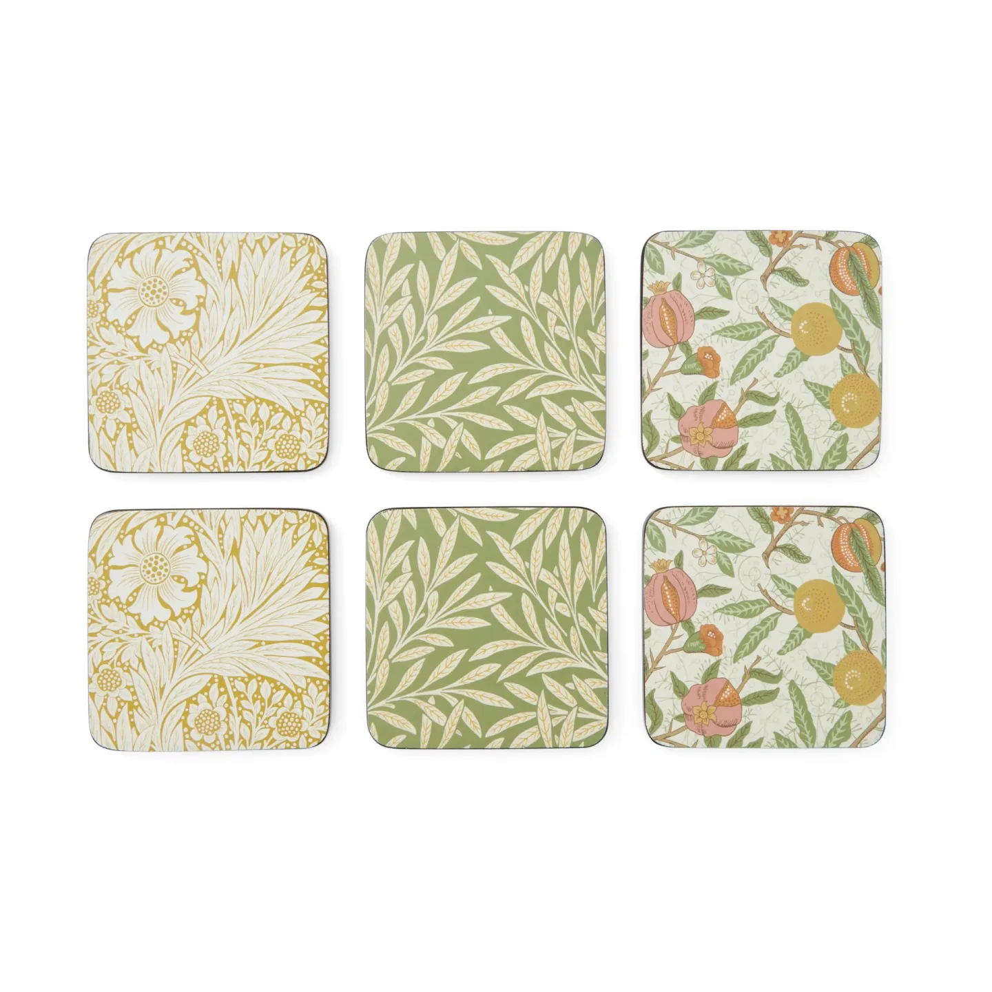 Pimpernel Morris & Co Simply Mixed Glasuntersetzer 6er-Pack Fruit, Willow, Marigold