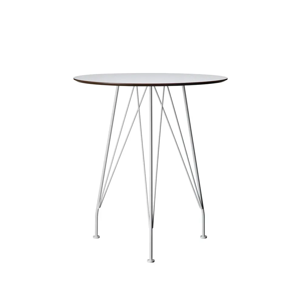 Swedese Desirée Cafétisch Weißlaminat, ø110cm, Unterteil weiß lackiert