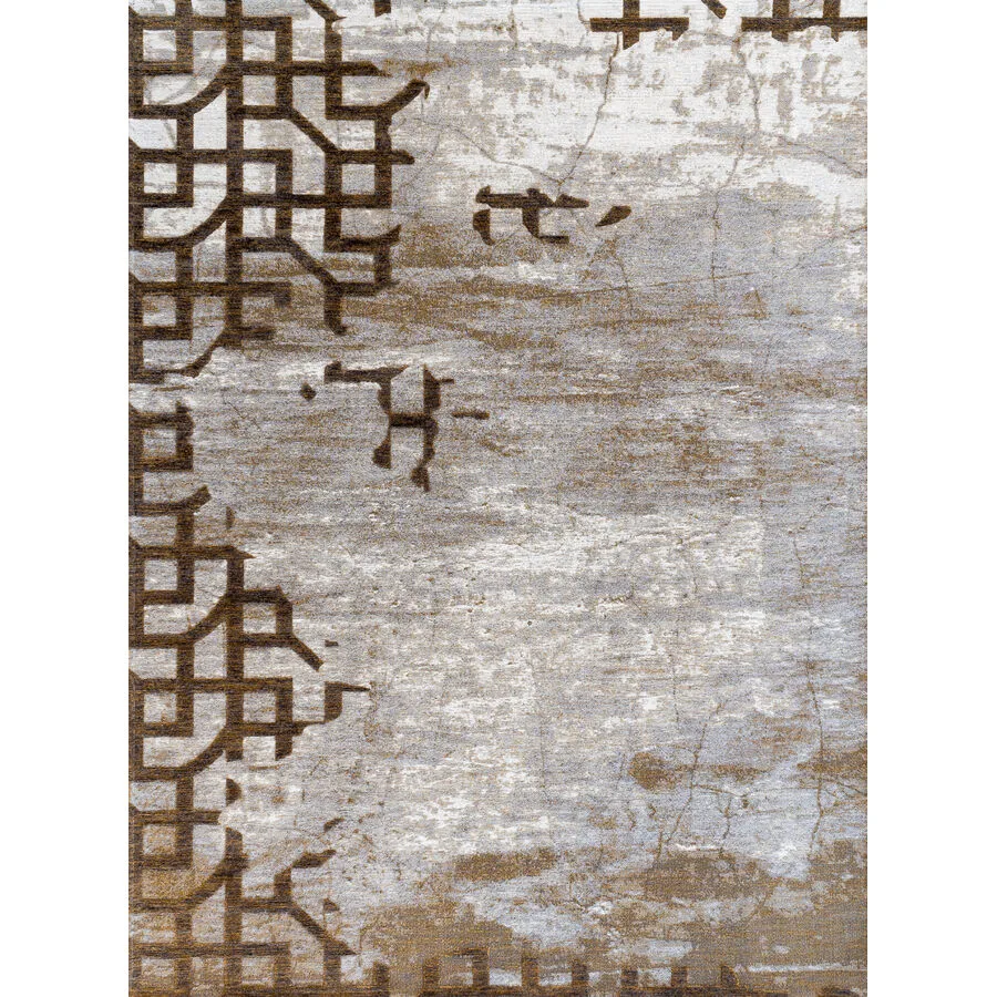 Teppich Perecalis grau Architektonisch/Riss Acryl 155 x 230 cm