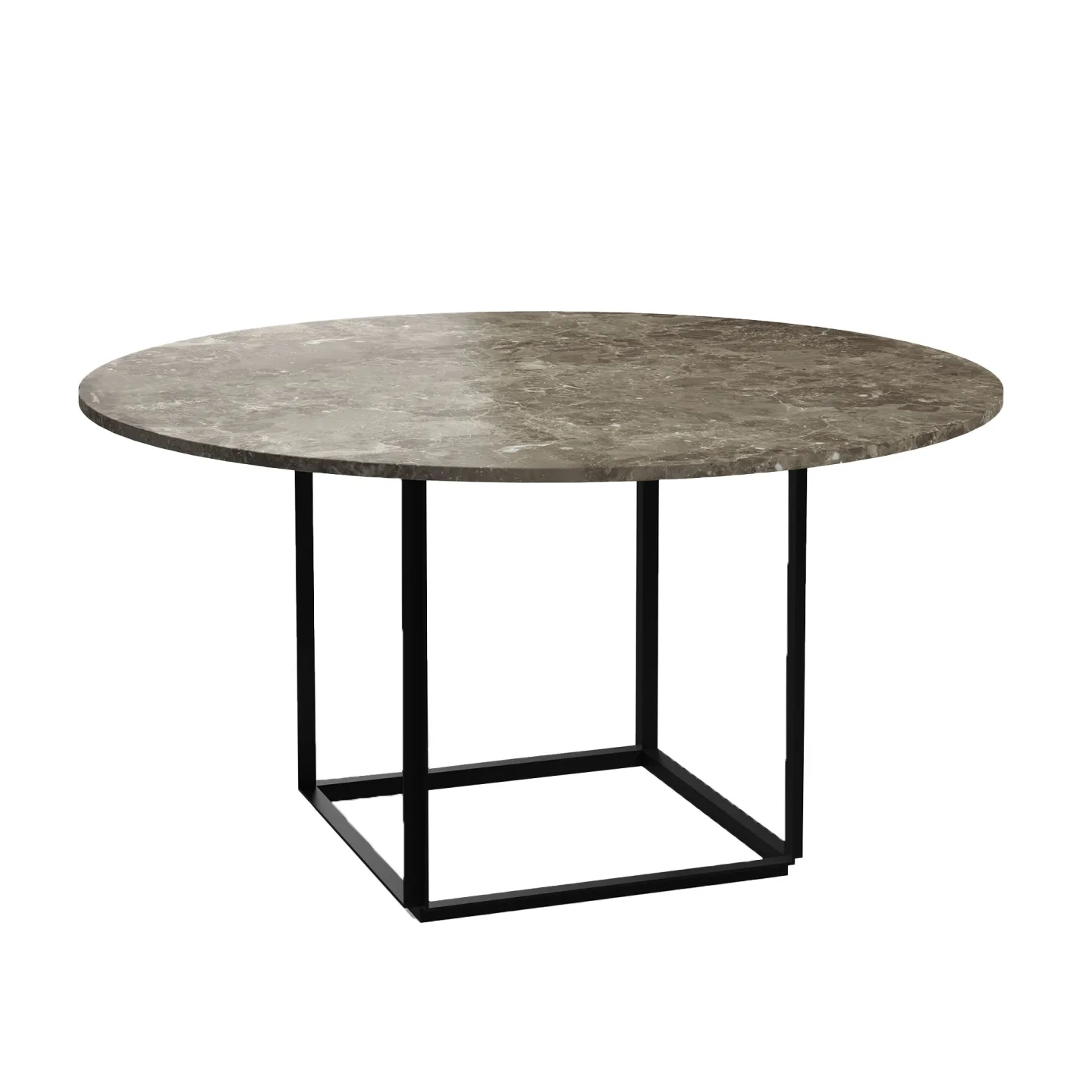 New Works - Florence Dining Table Ø145 / Gris du Marais Marble - Matbord - New Works Studio - Grå - Metall/Sten