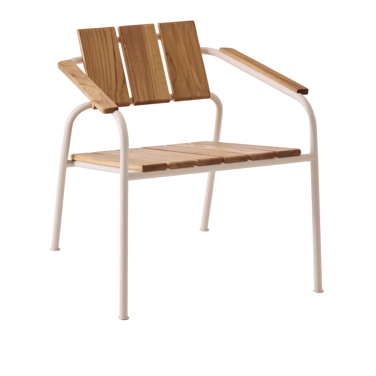 A Huseby - Kallio Outdoor Lounge Chair Ivory - Fåtöljer utomhus - Sami Kallio - Vit - Metall/Trä