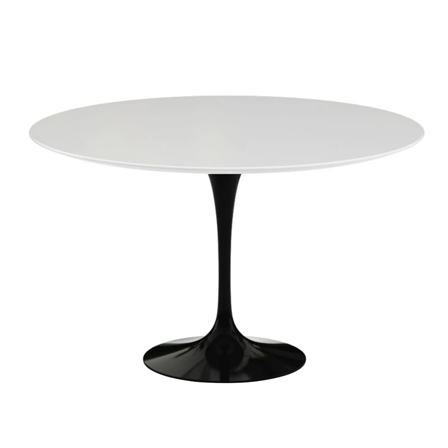 Knoll - Saarinen Round Table - Matbord, Ø 120 cm, Svart underrede, skiva i Vit laminat - Matbord - Eero Saarinen - Svart - Laminat/Metall