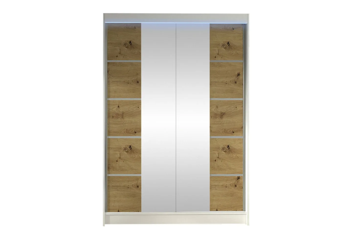 Liverpool Garderob m. Spegel 120x200 cm - Vit/Brun