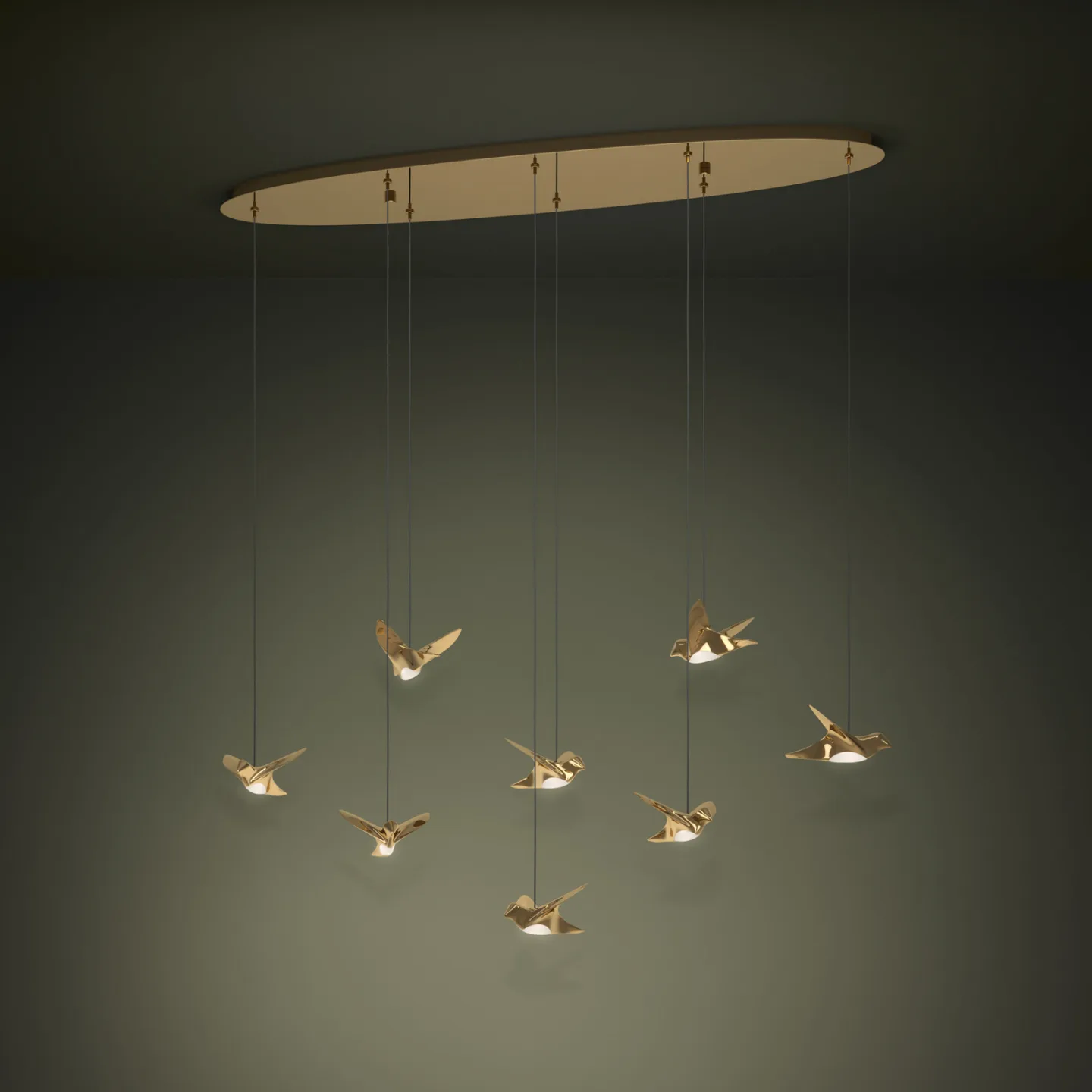 Paratebueno Hängelampe messing 8-flg. - EGLO Stars Of Light - Esszimmer - Design - Metall - Mehrflammig