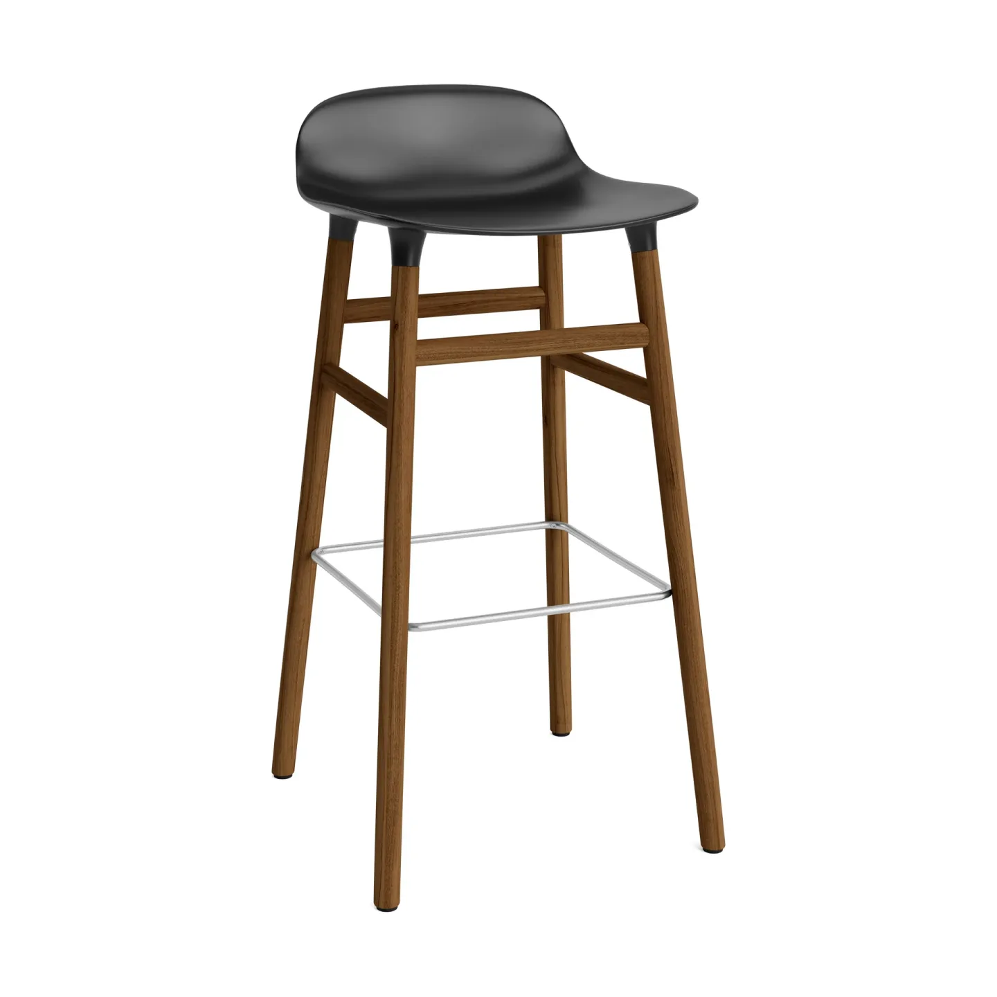 Normann Copenhagen Form barstol valnötsben 75 cm svart