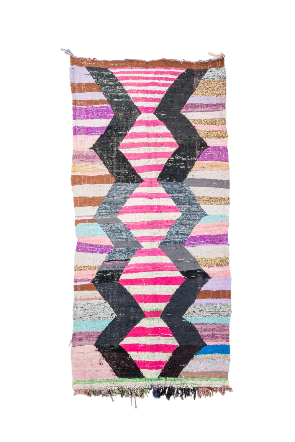 Marokkansk Boucherouite-teppe 130 x 265 cm (Størrelse: 130 x 265 cm)