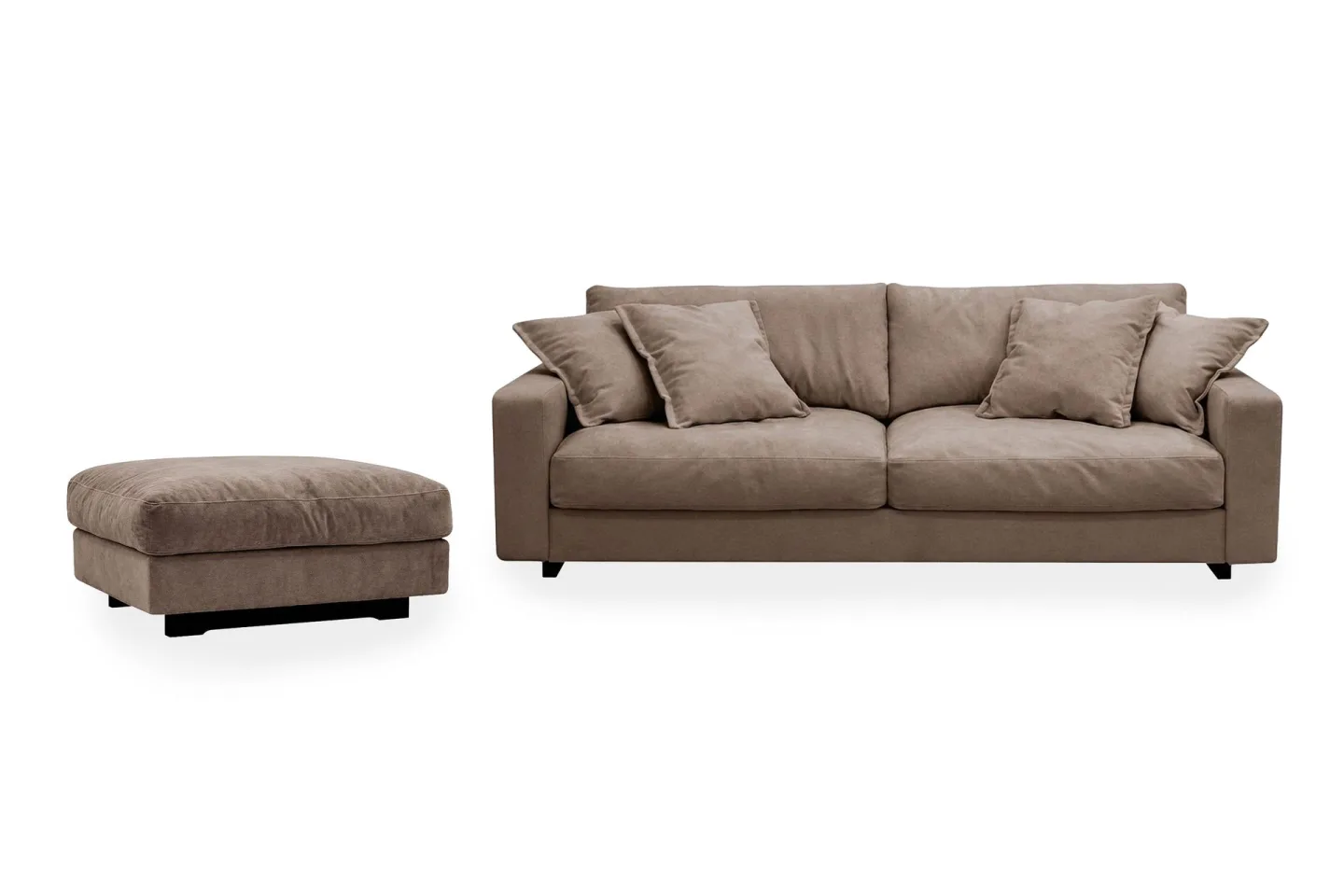 Valencia Soffgrupp Extra Djup 3-sits Soffa + Fotpall i Chenille - Mörkbrun