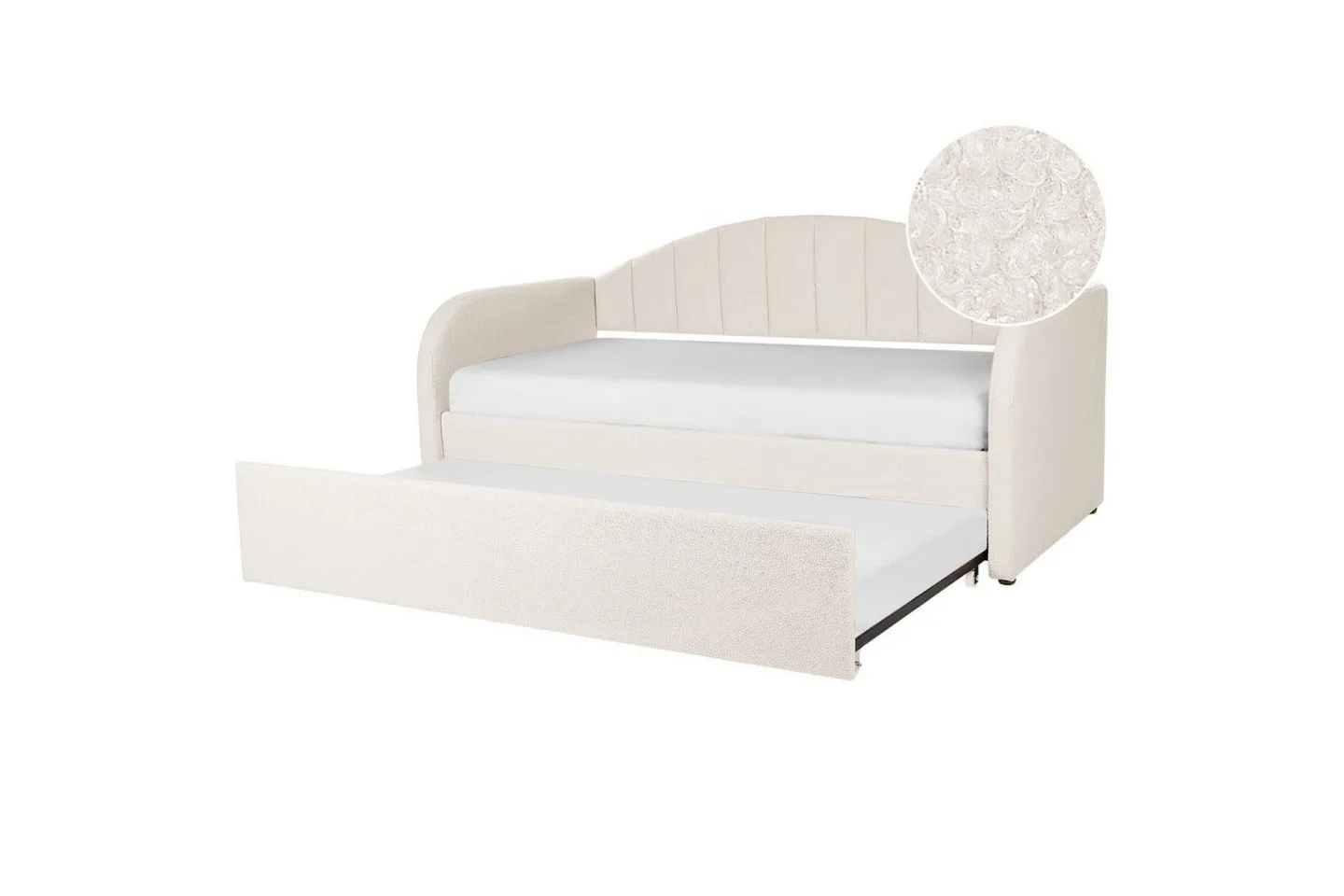 Dagbädd Eyburie med lamellram Beige, Bouclé - Beige, Bouclé