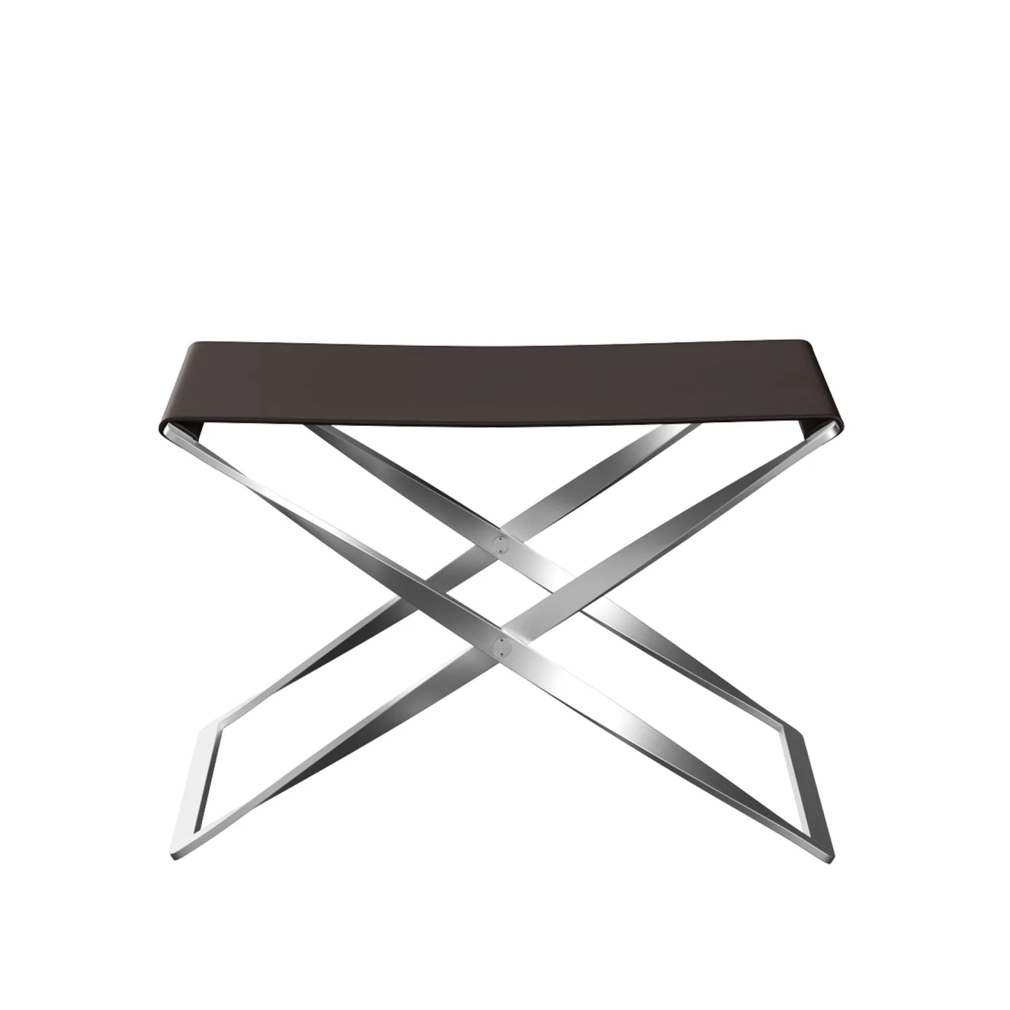 Fritz Hansen - PK91, Läder, Aura Black - Fotpallar - Poul Kjærholm - Svart - Metall