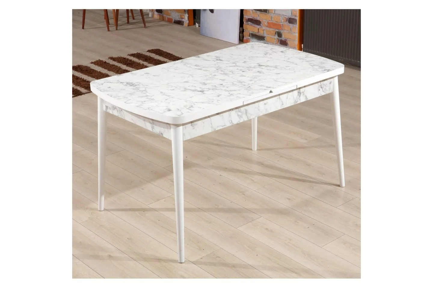 Valric Matbord 132 cm Rektangulär - Vit/Grå