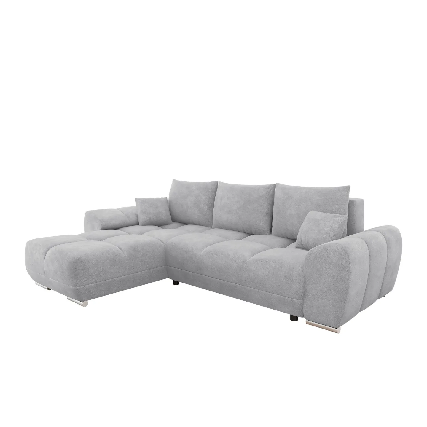 Simerly 4-sits Bäddsoffa divan vänster med förvaring - Grå