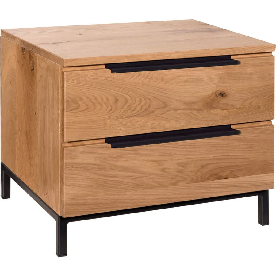 Nachttisch Holz Werk Wildeiche Wildeiche massiv Massivholz B 50 H 41 cm