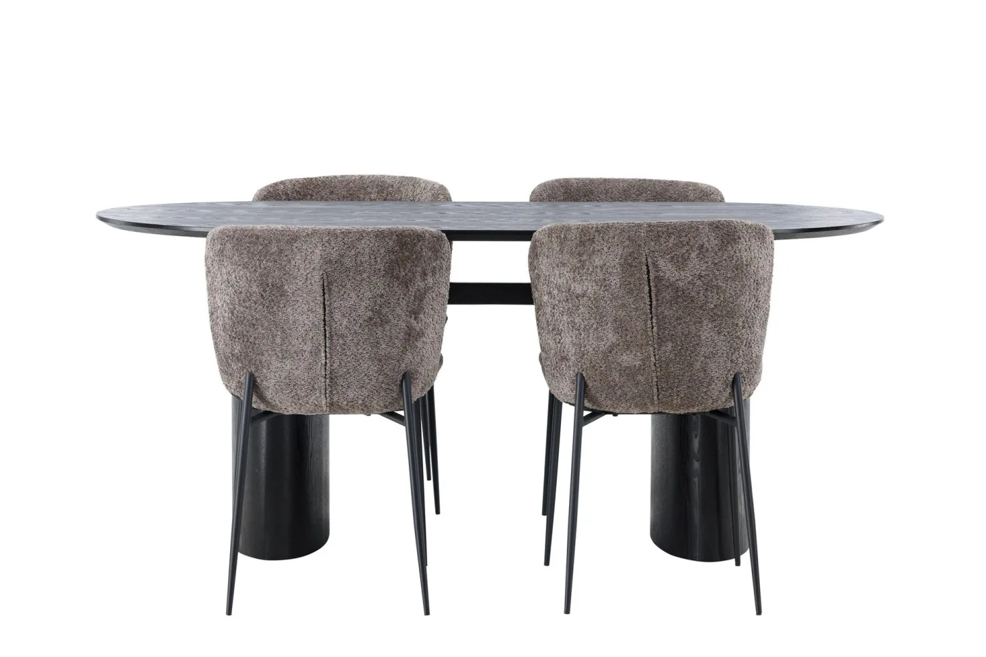 Isolde Matgrupp 180 cm Oval med 4 Modesto stolar - Svart