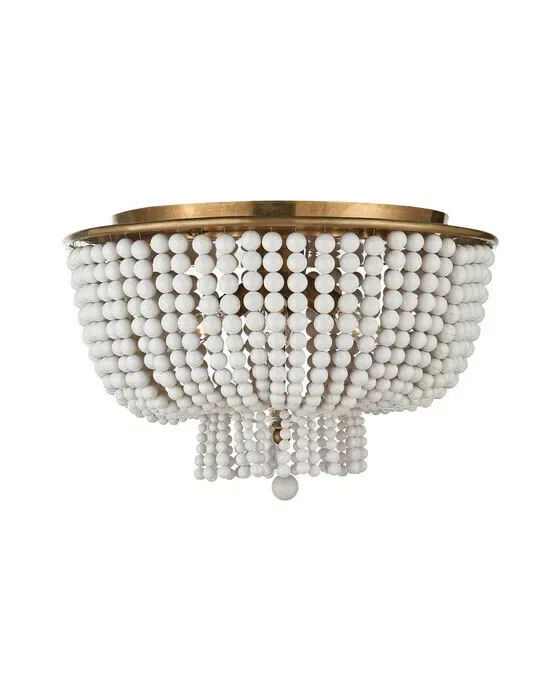 Jacqueline Flush Mount Antique Brass/White Acrylic