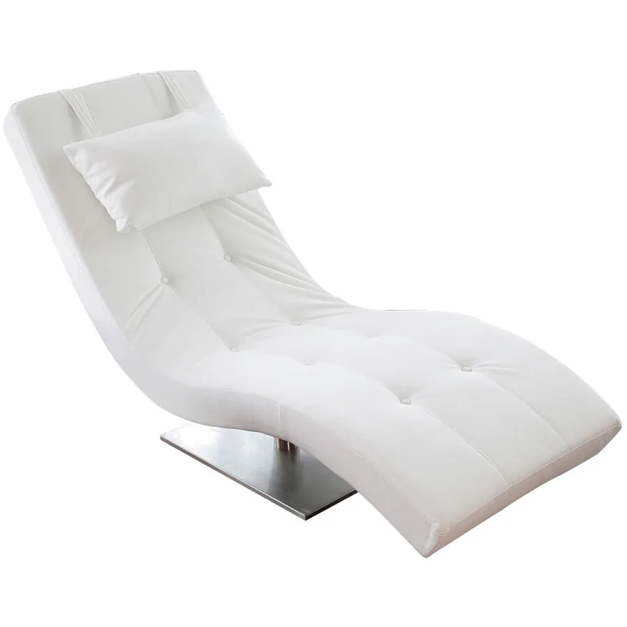 Liege Antur Weiss, Chrom Kunstleder, Metall B 60 T 170 H 82 cm