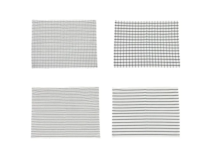 Set 4 Geschirrtüchern YARA Stoff grau
