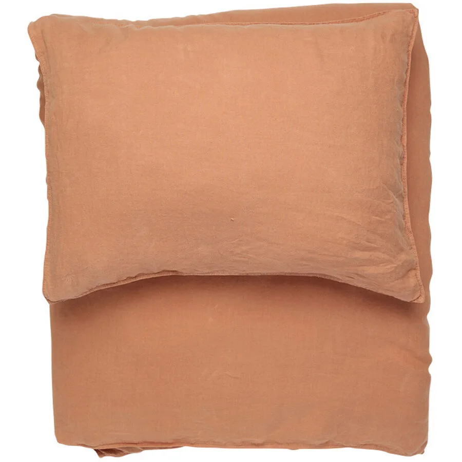Lavie Duvetbezug Lotta Orange 210 cm 210 cm - Material: Hanf