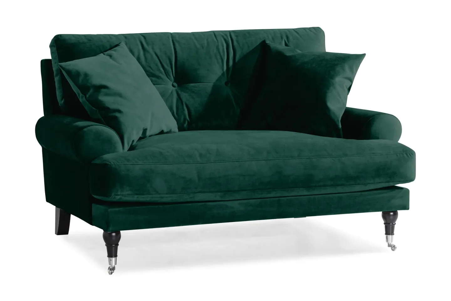 Andrew Loveseat Sammet - Mörkgrön/Krom