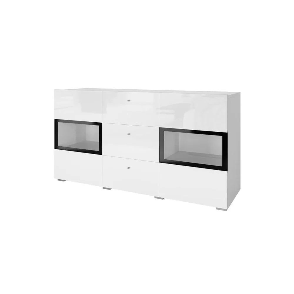 Sideboard Baros 2 Dörrar med 3 Lådor - Vit Laminat