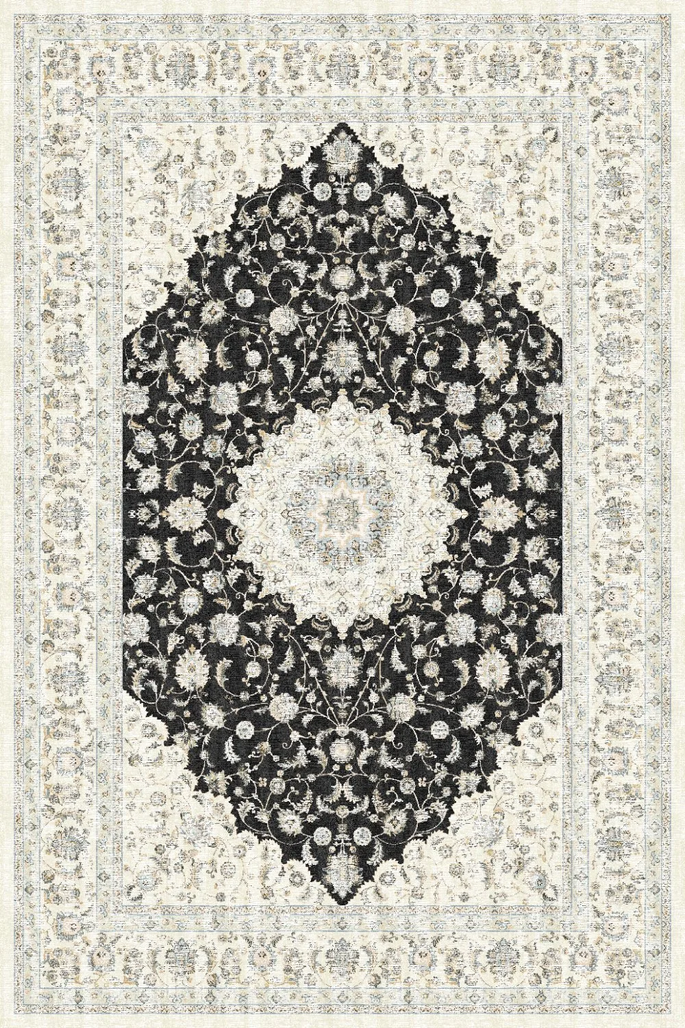 Wilton-teppe - Arabella (svart) (Størrelse: 200 x 280 cm)