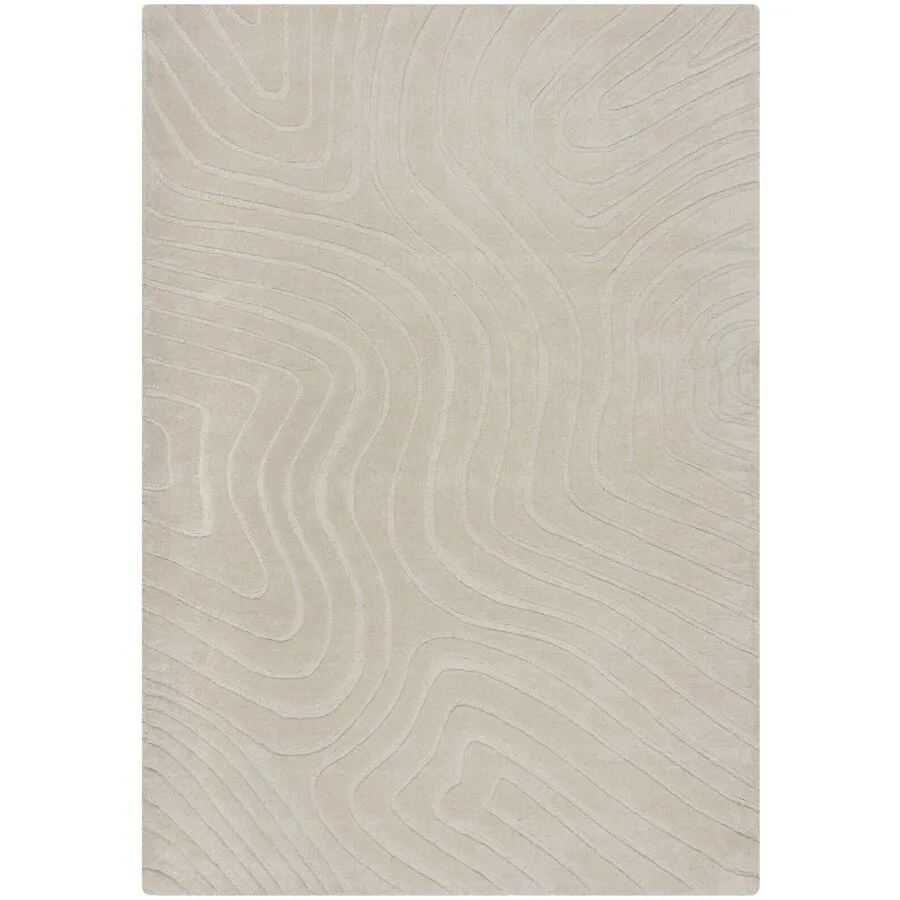 Teppich Hibachi Natural Welle, Düne Wolle 120 x 170 cm