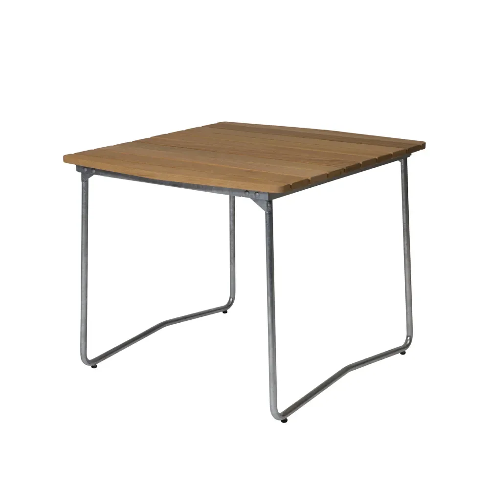 Grythyttan Stålmöbler B31 matbord 92x84 cm, Ek olja-varmförzinkat stativ