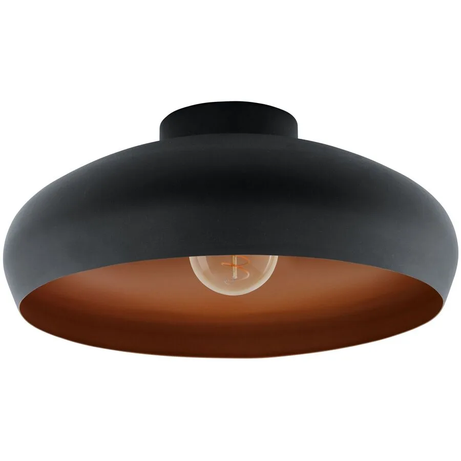 Eglo Deckenlampe Mogano Kupfer/Schwarz Stahl 40 cm 17 cm - Farbe: schwarz/kupfer