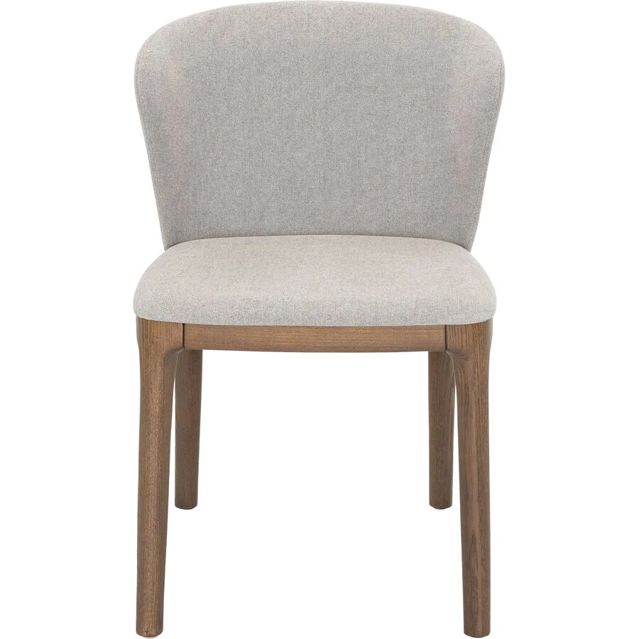 NOVAMOBILI Stuhl Georgio Beige, Braun Stoff, Nussbaum furniert