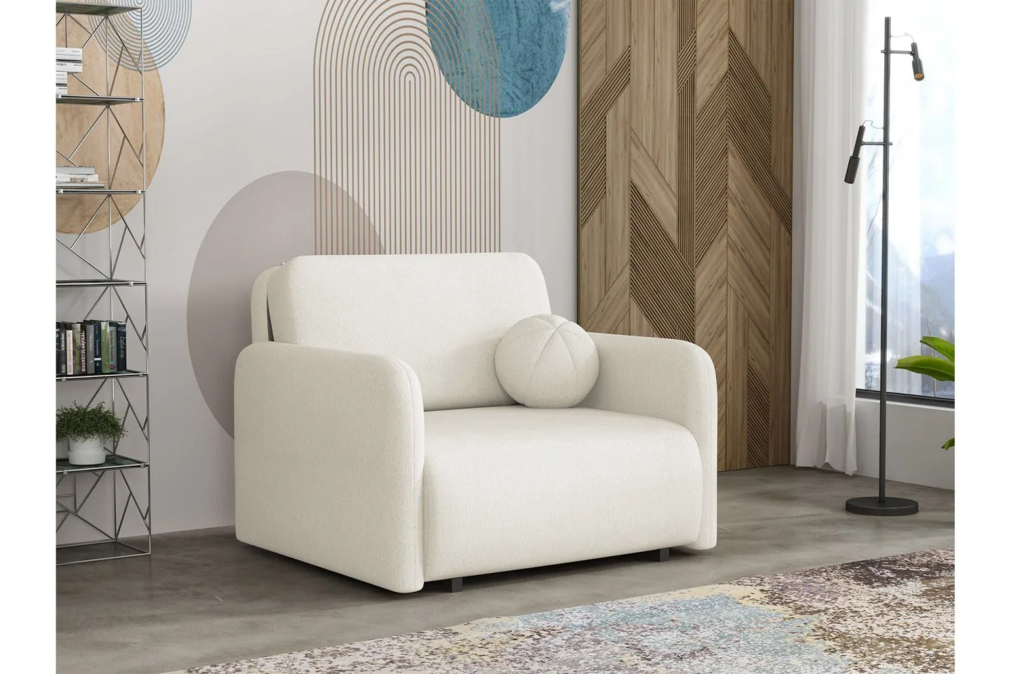 Ajmeri Bäddsoffa 2-sits i Plysch - Beige